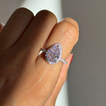 Bague halo taille poire en argent 925