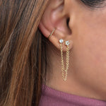 CHAIN PIERCING EARRING, CHAINE PIERCING, EARRINGS PIERCING EARRING EARRINGS GOLD PLATED, BOUCLES DOREILLES AVEC PERLES PLAQUE OR, ARETES EN BAÑO DE ORO CON PERLAS, GOLD PLATED EARRINGS, STUDS GOLD PLATED, ARETES BAÑO DE ORO, BROQUELES, STUDS PLAQUE OR, BOUCLES DOREILLES, BIJOUX ARGENT CHAIN EARRINGS