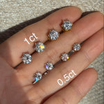 1ct diamond studs moissanite studs broqueles diamantes moissanita boucles diamant