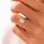 1ct emerald cut moissanite diamond ring / anillo pave de moissanitas diamantes anillo de compromiso / bague moissanite diamant emeraude / engagement ring 