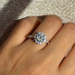 1ct halo flower moissanite diamond bague diamant anillo compromiso engagement ring