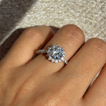 1ct halo flower moissanite diamond bague diamant anillo compromiso engagement ring