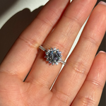 1ct halo flower moissanite diamond bague diamant anillo compromiso engagement ring