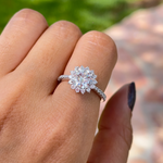 1ct halo flower moissanite diamond bague diamant anillo compromiso engagement ring
