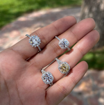 1ct halo flower moissanite diamond bague diamant anillo compromiso engagement ring