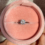 1ct round cut diamond moissanite ring engagement ring - moissanita anillo de compromiso bague fiancelle - solitario solitaire