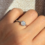1ct round cut diamond moissanite ring engagement ring - moissanita anillo de compromiso bague fiancelle - solitario solitaire