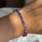 BRACELET TENNIS MOISSANITE ARC-EN-CIEL
