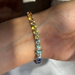 BRACELET TENNIS MOISSANITE ARC-EN-CIEL