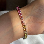 BRACELET TENNIS MOISSANITE ARC-EN-CIEL