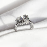 2CT MARQUISE & PEAR CUT MOISSANITE RING