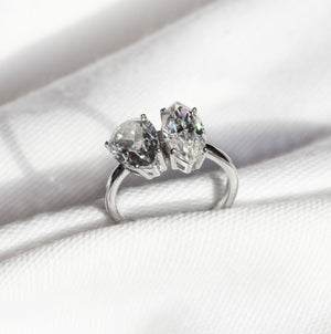 2CT MARQUISE & PEAR CUT MOISSANITE RING