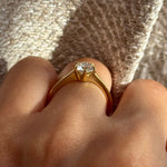 0.8CT ROUND CUT MOISSANITE RING