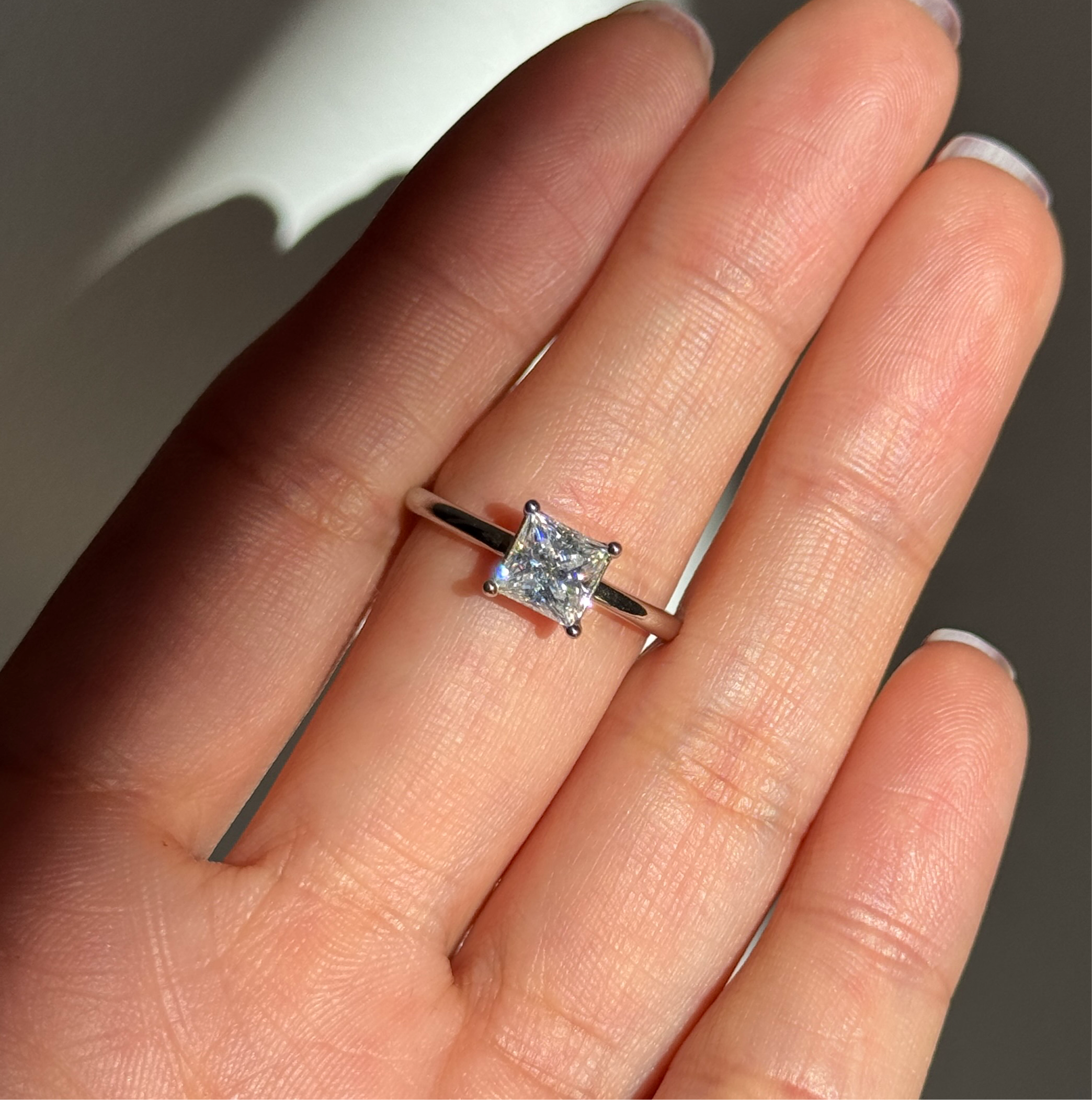 BAGUE MOISSANITE PRINCESSE 1 CT