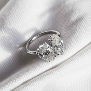 Anillo corte marquise y pera