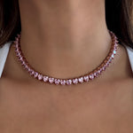 collar de corazones rosas 