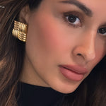 CHUNKY earrings STAINLESS STEEL/ BOUCLES DOREILLE / BOUCLES DOREILLE EN ACIER INOXYDABLE / earrings stainless steel / aretes gota en acero inoxidable / joyeria /bijoux st tropez / joaillerie st tropez / jewelry st tropez
