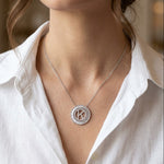 Collar letra K acero inoxidable con zirconia