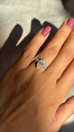 2CT MARQUISE CUT TRILOGY MOISSANITE RING