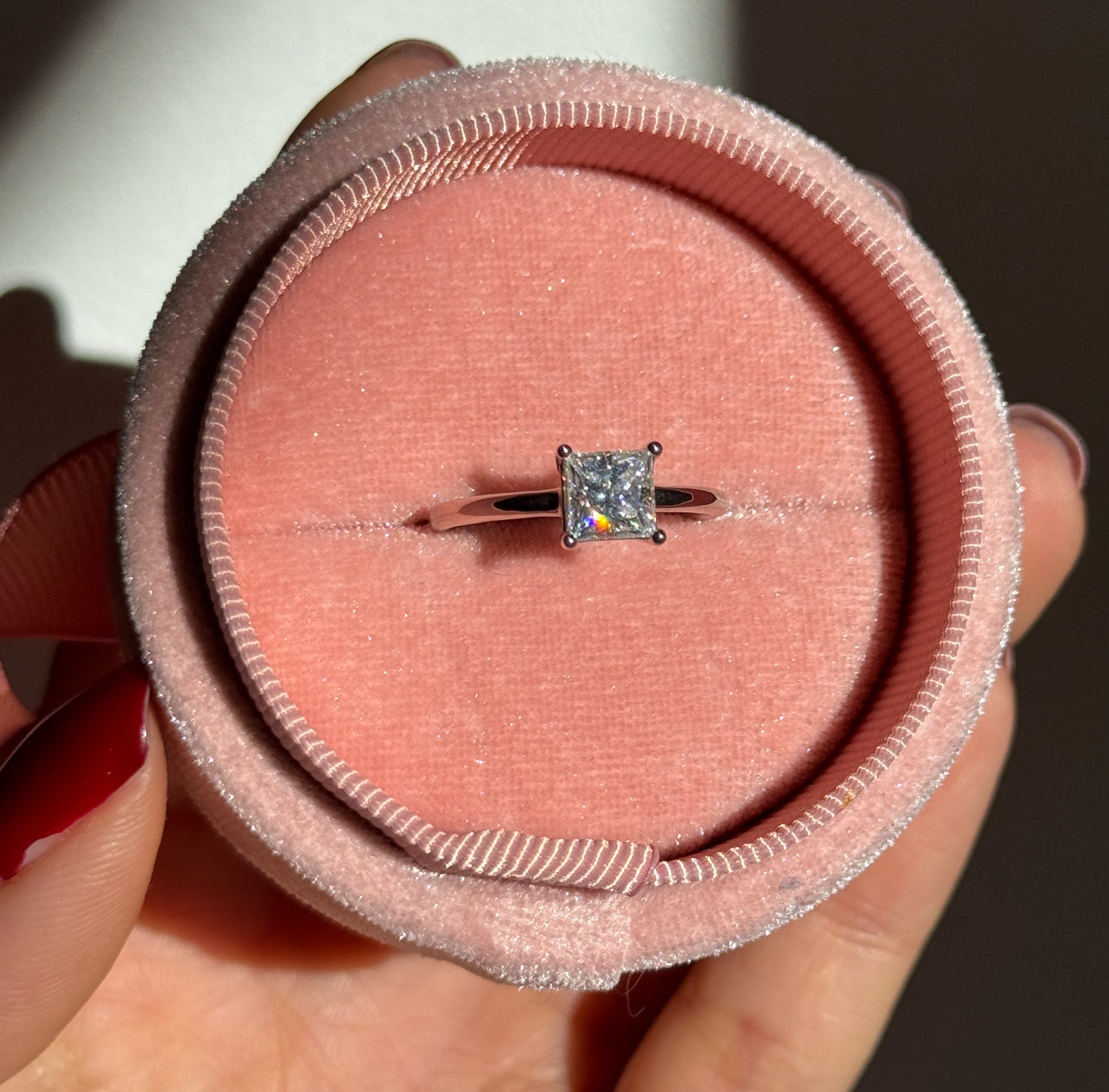 BAGUE MOISSANITE PRINCESSE 1 CT