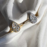 HALO PEAR CUT ZIRCON STERLING SILVER RINGS