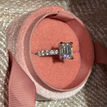MOISSANITA 4ct emerald cut moissanite ring / diamant emeraude baue fiancelle anillo de compromiso engagement ring diamante diamond