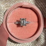 MOISSANITA 4ct emerald cut moissanite ring / diamant emeraude baue fiancelle anillo de compromiso engagement ring diamante diamond