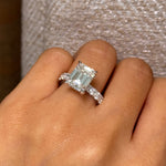 MOISSANITA 4ct emerald cut moissanite ring / diamant emeraude baue fiancelle anillo de compromiso engagement ring diamante diamond