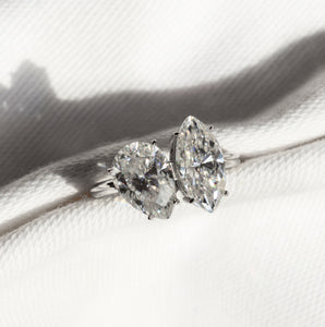 Anillo corte marquise y pera