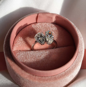 Marquise and pear moissanite ring