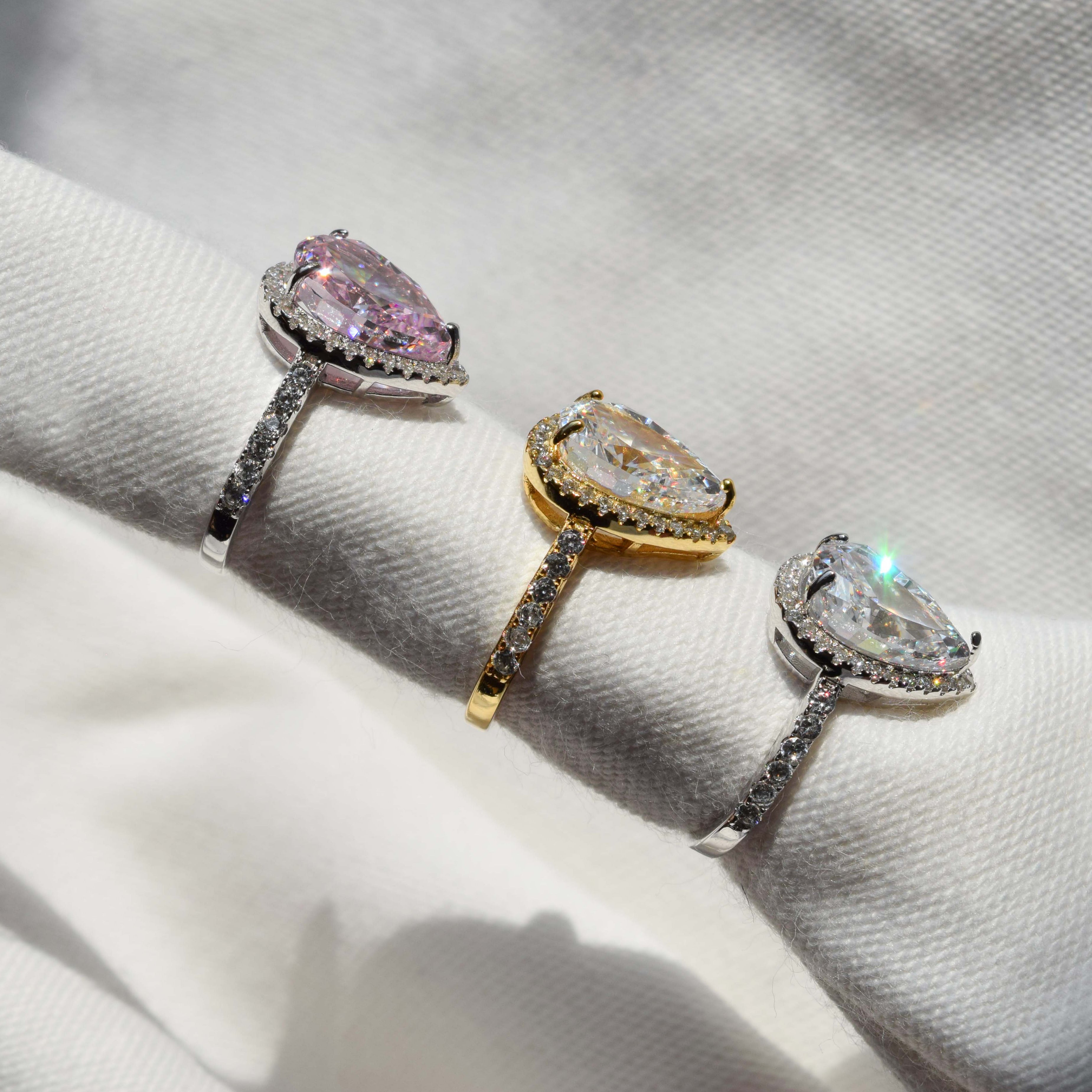 PEARL HALO RINGS SILVER 925