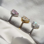 PEARL HALO RINGS SILVER 925