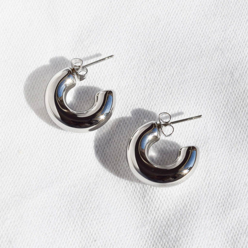 SILVER BOLD HOOPS