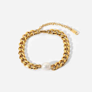 CHAIN BRACELET WITH PEARL