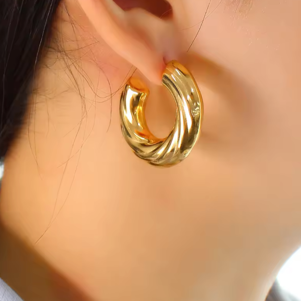 CHUNKY TWIST HOOPS