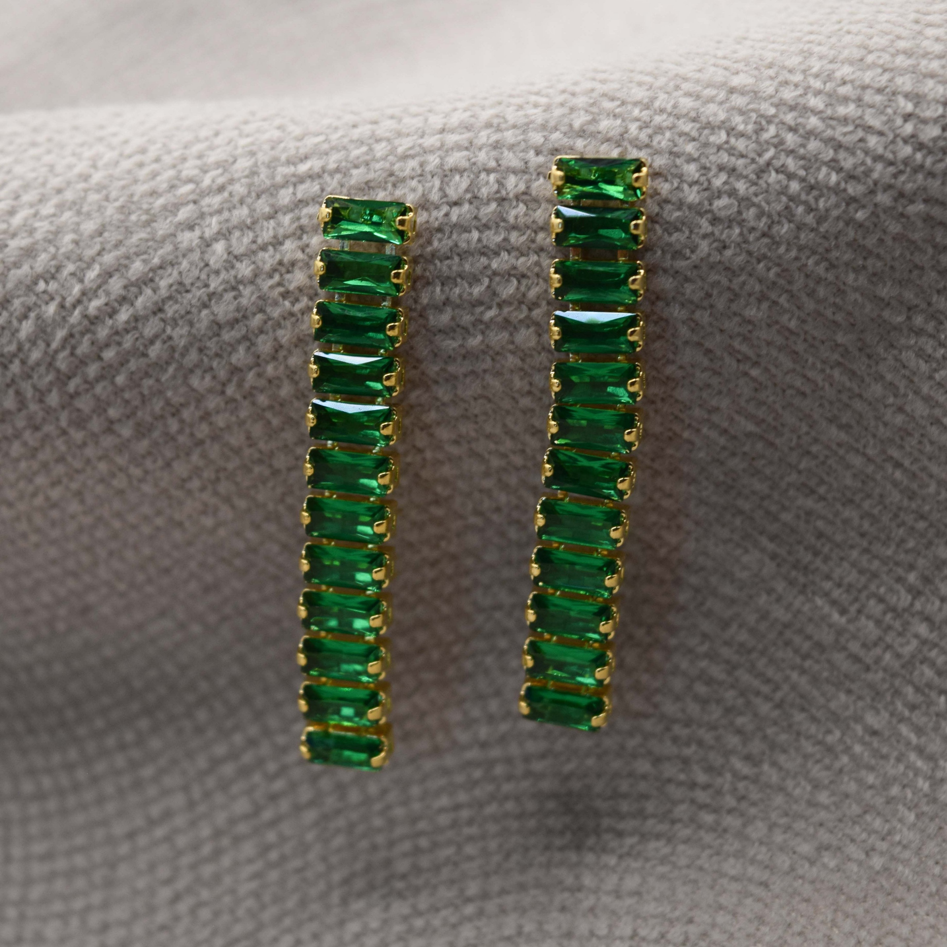 Set aretes cristales verdes