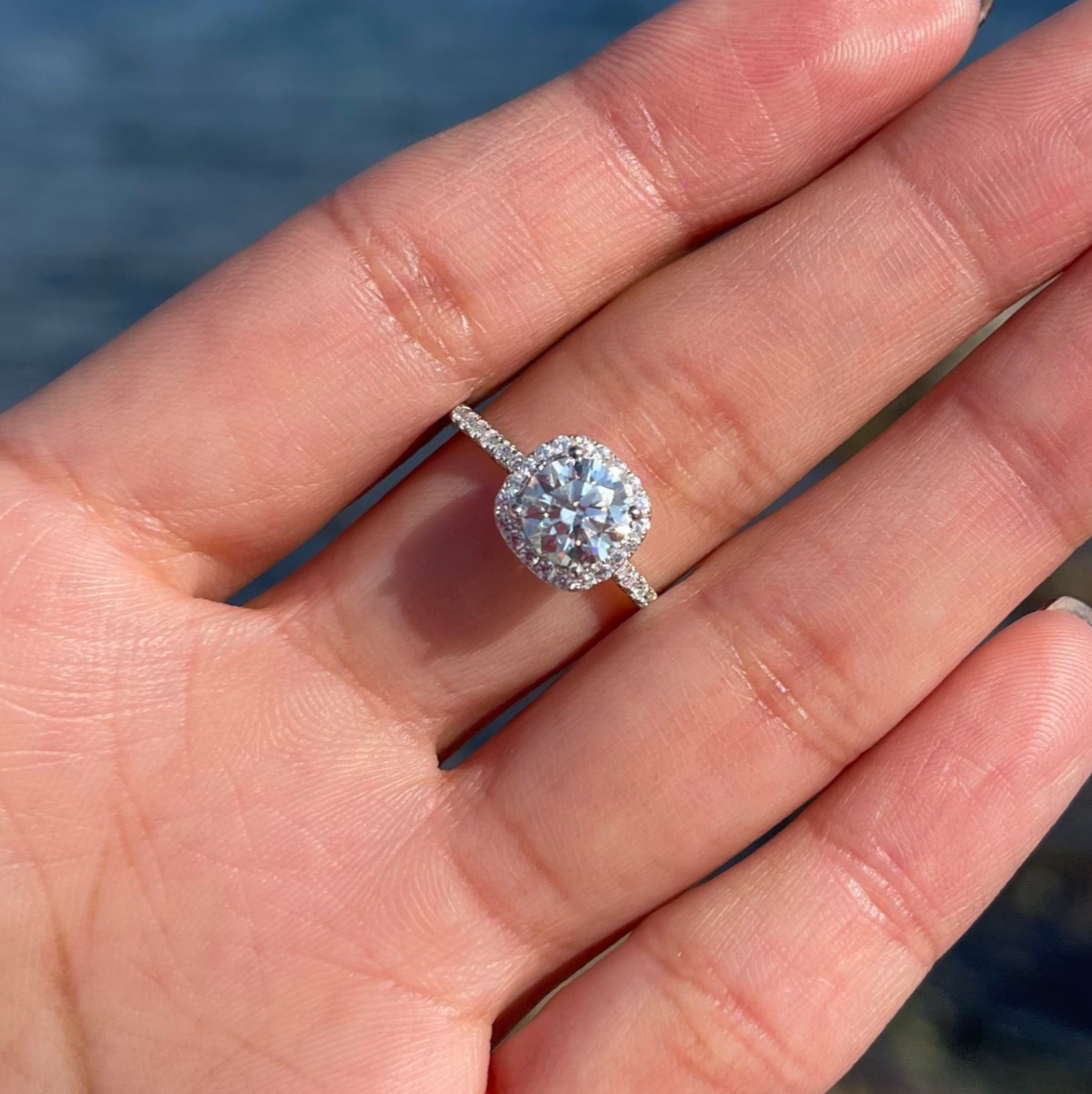 anillo 1ct de moissanita diamate 