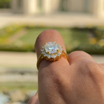 anillo compromiso en moissanita diamante / moissanite ring diane ring diamonds / bague fiancelle diamant / anillo halo halo ring bague en or