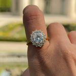 anillo compromiso en moissanita diamante / moissanite ring diane ring diamonds / bague fiancelle diamant / anillo halo halo ring bague en or