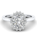 anillo compromiso en moissanita diamante / moissanite ring diane ring diamonds / bague fiancelle diamant / anillo halo halo ring bague en or