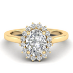 anillo compromiso en moissanita diamante / moissanite ring diane ring diamonds / bague fiancelle diamant / anillo halo halo ring bague en or