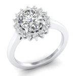 anillo compromiso en moissanita diamante / moissanite ring diane ring diamonds / bague fiancelle diamant / anillo halo halo ring bague en or