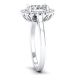 anillo compromiso en moissanita diamante / moissanite ring diane ring diamonds / bague fiancelle diamant / anillo halo halo ring bague en or