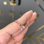 anillo corte esmeralda solitario esmeralda diamante moissanita / anillo compromiso / engagement ring emerald cut ring / moissanite emerald cut ring / bague fiancelle emeraude diamant diamond diamante