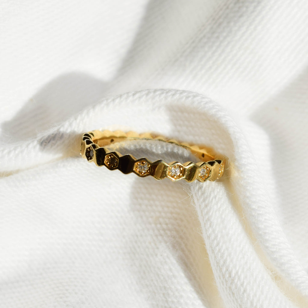anillo diamantes banda