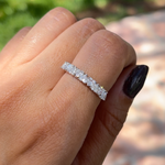 anillo diamantes corazones moissanita / banda de matrimonio/ alianza de matrimonio / heart diamonds moissanite diamond ring / bague fiancelle bague coeur diamant moissanite