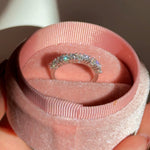 anillo diamantes corazones moissanita / banda de matrimonio/ alianza de matrimonio / heart diamonds moissanite diamond ring / bague fiancelle bague coeur diamant moissanite