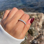 anillo diamantes redondos moissanitas churumbela diamantes moissanita wedding band moissanite diamond bague diamantes 