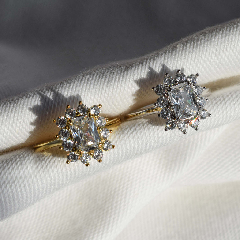 anillo halo en plata 925 