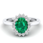 anillo halo plata verde moissanitas